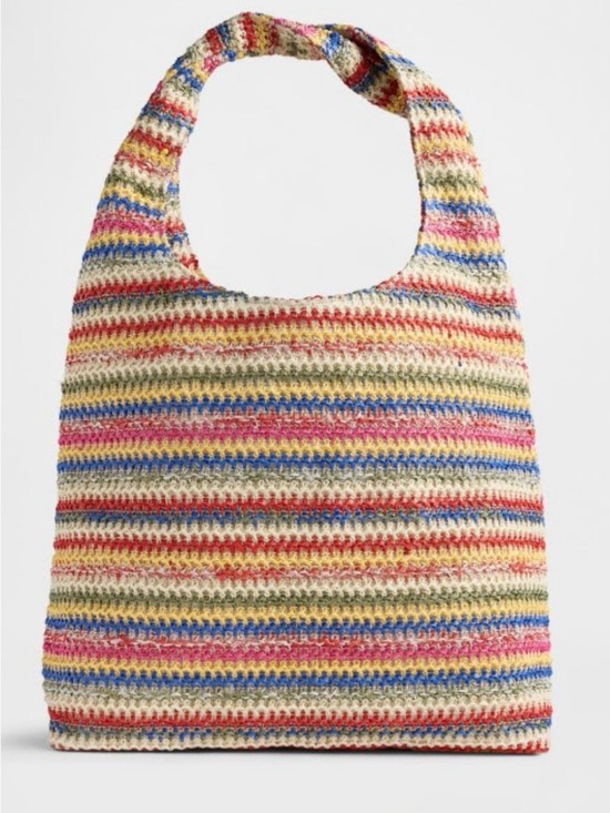 GAP Handbags - GAP Multicolor Striped Crochet Hobo Bag